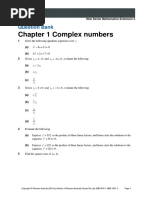 Chapter 1 Complex Numbers: Question Bank