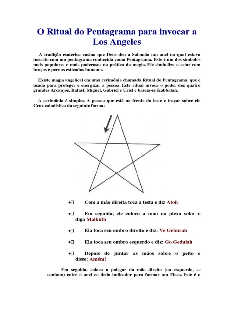 O Ritual Do Pentagrama para Invocar Anjos - SAD - 5 | PDF | Anjo | Miguel ( Arcanjo), image size:768x1024