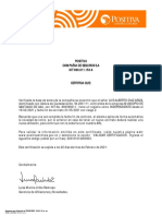 Positiva certifica afiliación de Luis Alberto Díaz Ariza como independiente del 19/02/2021 al 31/05/2021