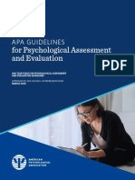 For Psychological Assessment and Evaluation: Apa Guidelines