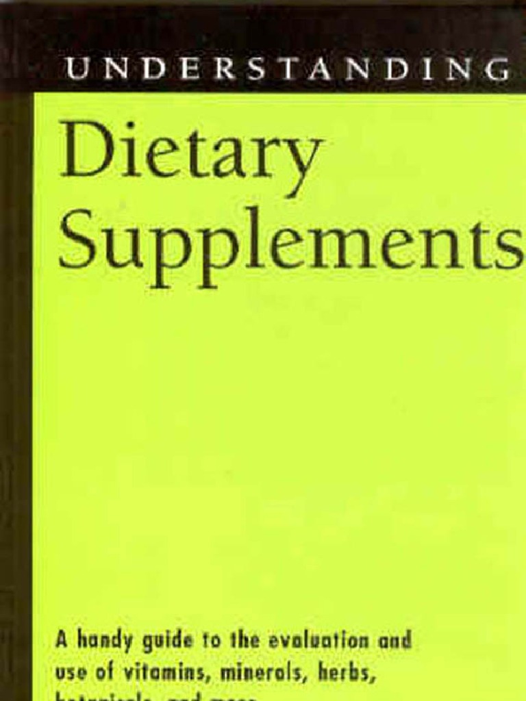 Understanding Dietary Supplements Pdf Dietary Supplements Vitamin