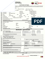 Formato de Certificado de Origen Rayner