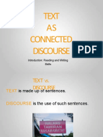 Reading and Writing Skills: Understanding the Difference Between Text and Discourse