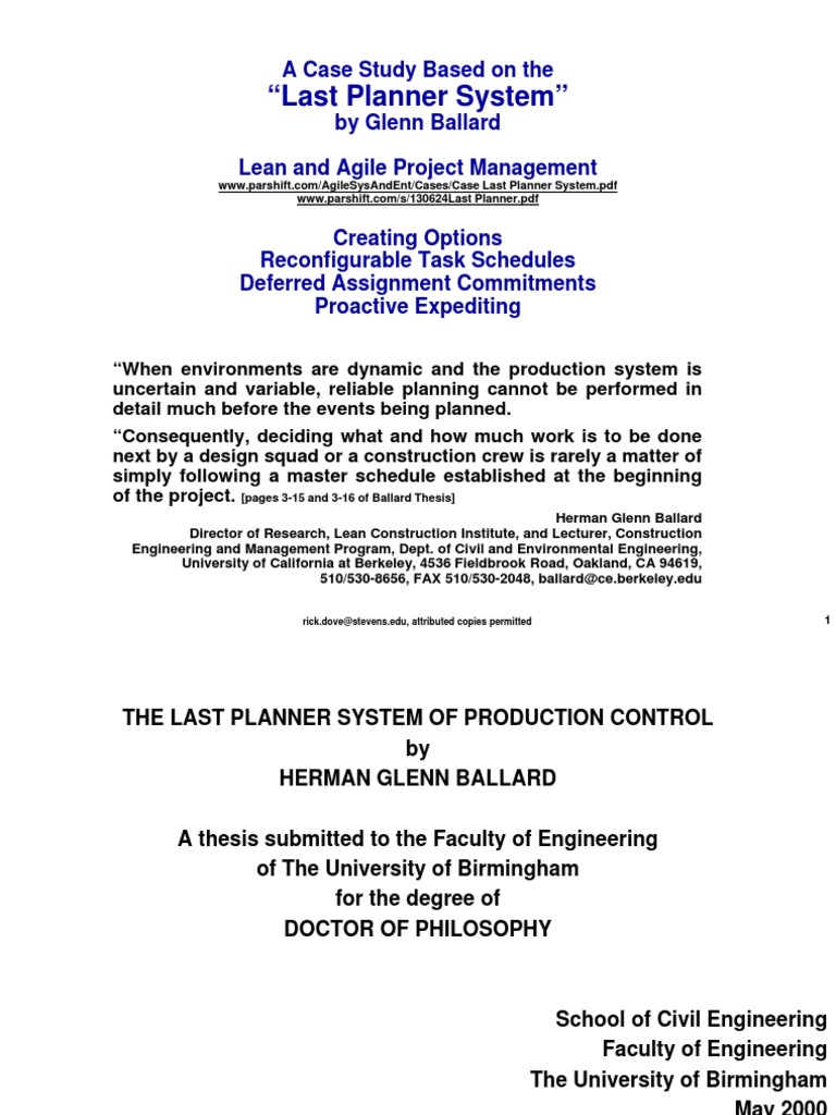Last Planner System Overview | PDF | Reliability Engineering | Design