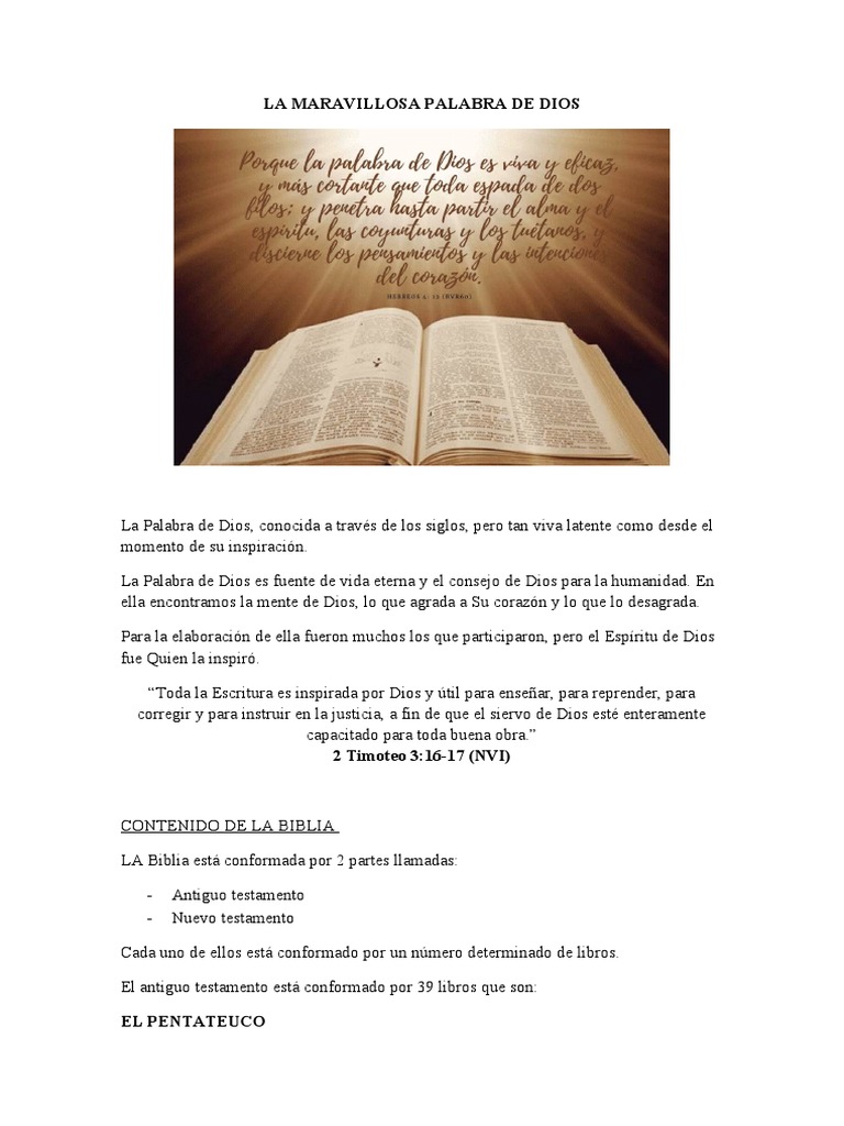 El Poder Transformador de la Biblia | PDF | Viejo Testamento | Biblia ...