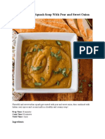 Recipe - Roasted Turban Squash Soup With Pear and Sweet Onion