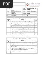 10ME6307 Advanced Thermodynamics and Combustion IA 2 QP