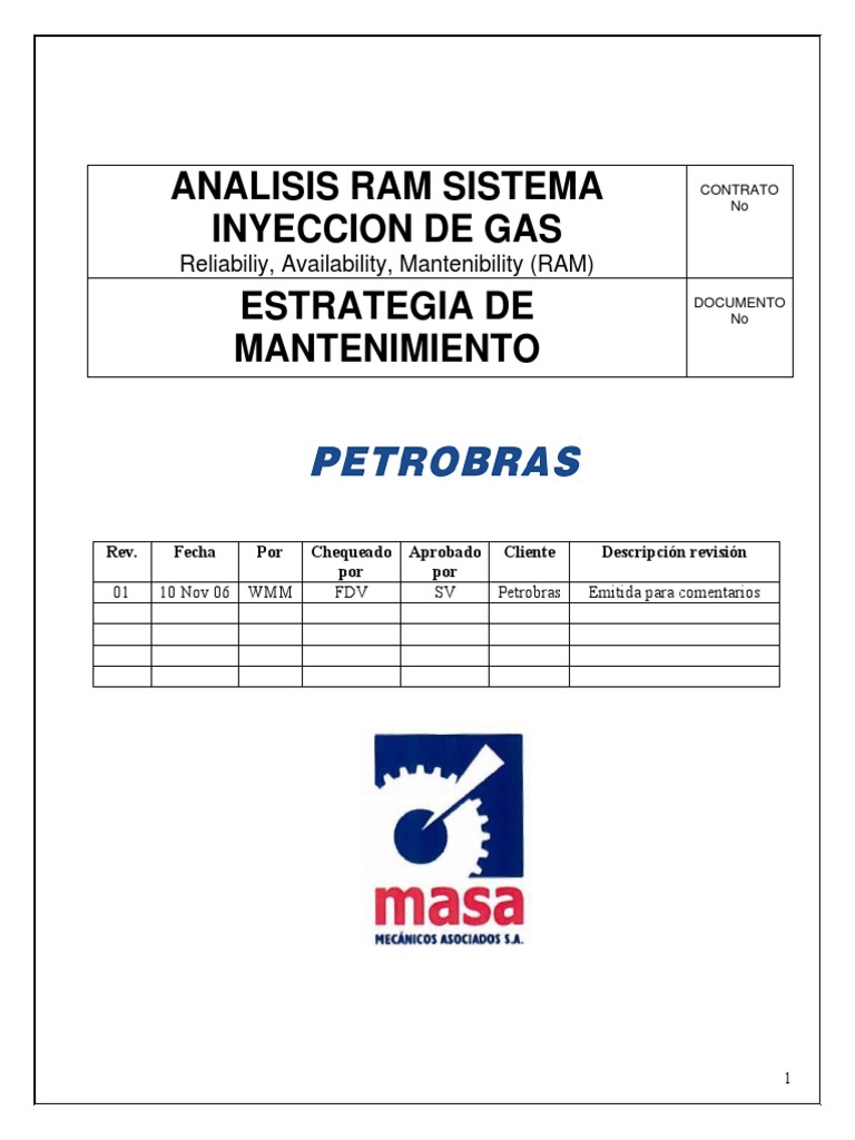 Analisis RAM Sistema Inyeccion Gas | PDF | Ingeniería de confiabilidad ...
