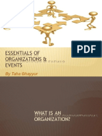 Essentials of Organizations & Events: by Taha Ghayyur