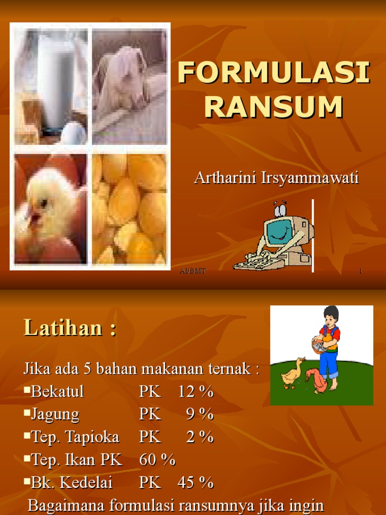 Formulasi Ransum Pakan Ayam Petelur | PDF | Memasak, Makanan, & Anggur ...