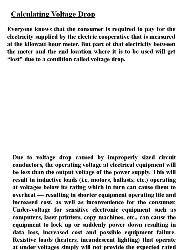 Voltage Drop Calculation Guide | PDF | Electrical Conductor ...