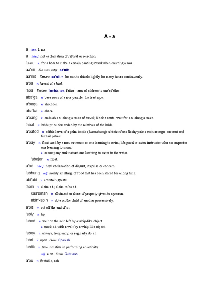 Manobo English Translation | PDF | Trees | Nature