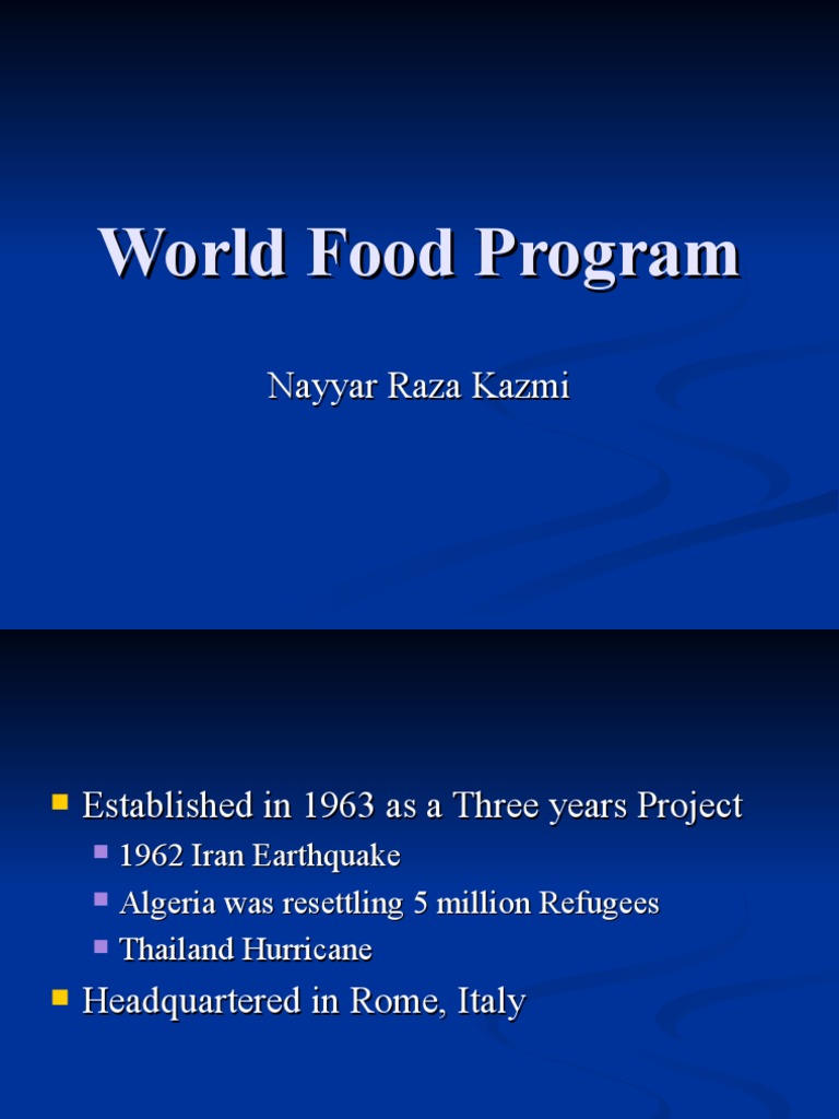World Food Program: Fighting Hunger Globally | PDF | World Food ...