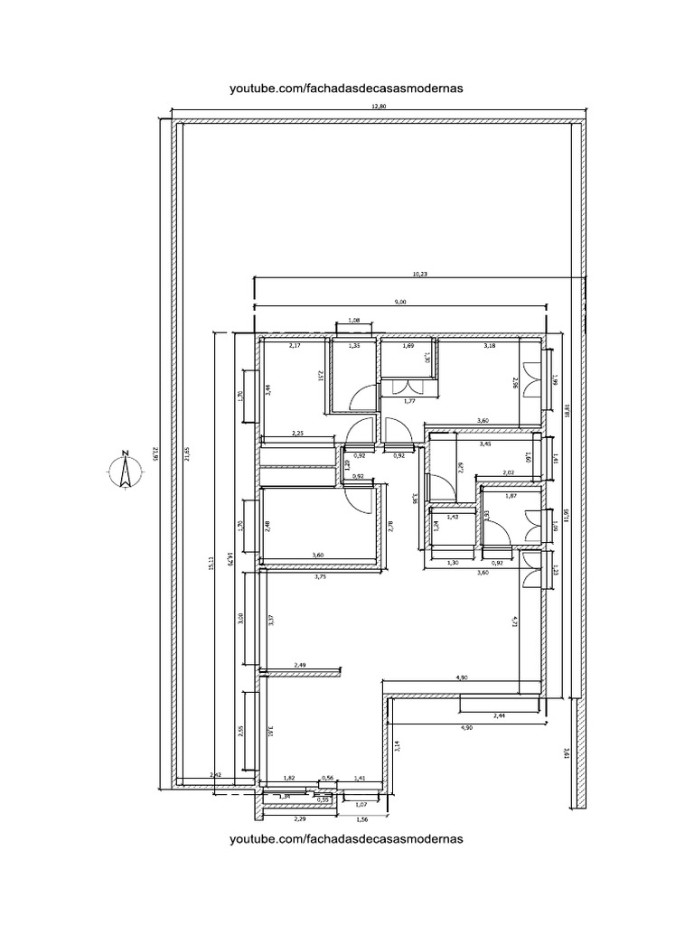 Plano De Casa PDF 49x33 Pies (15x10m) – Diseño 3 Dormitorios Moderno – Copia Impresa A4