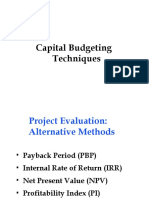 Capital Budgeting Techniques