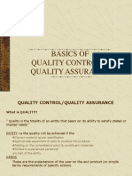 Basics of Quality Control & Quality Assurance