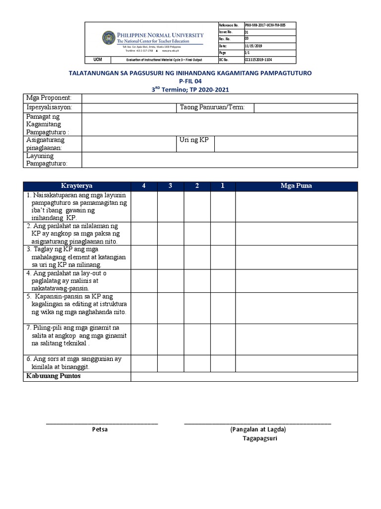 P-Fil 04 Talatanungan - para Gurong Ebalweytor | PDF