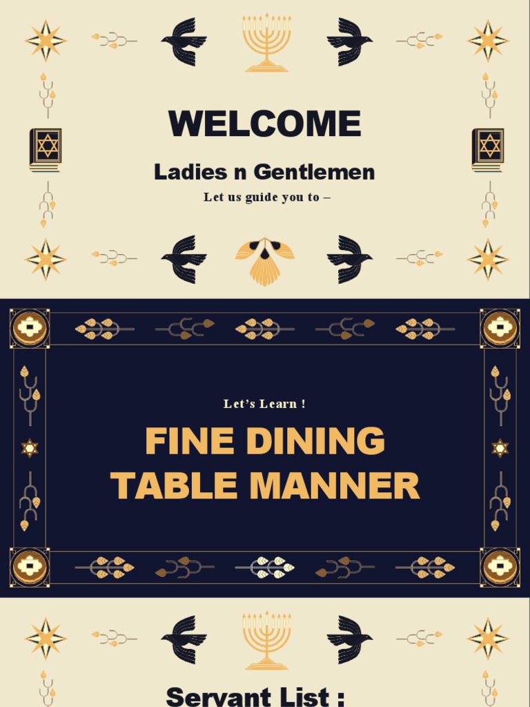 Fine Dining Table Manners PDF