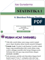 Statistika I - Pertemuan 8 Distribusi Peluang Diskrit