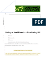 Rolling of Steel Plates in A Plate Rolling Mill