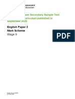 English Paper 2 Mark Scheme: Stage 9