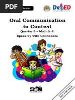 Oral Communication in Context: Quarter 2 - Module 8: Speak Up With Confidence