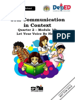 Oral Communication in Context: Quarter 2 - Module 10: Let Your Voice Be Heard