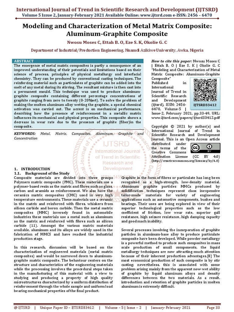 Modeling and Characterization of Metal Matrix Composite Aluminum ...