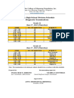 SHS Diagnostic Test Sched