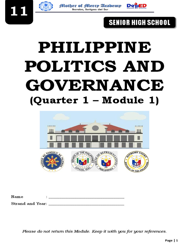 Philippine Politics and Governance: (Quarter 1 - Module 1) | PDF ...