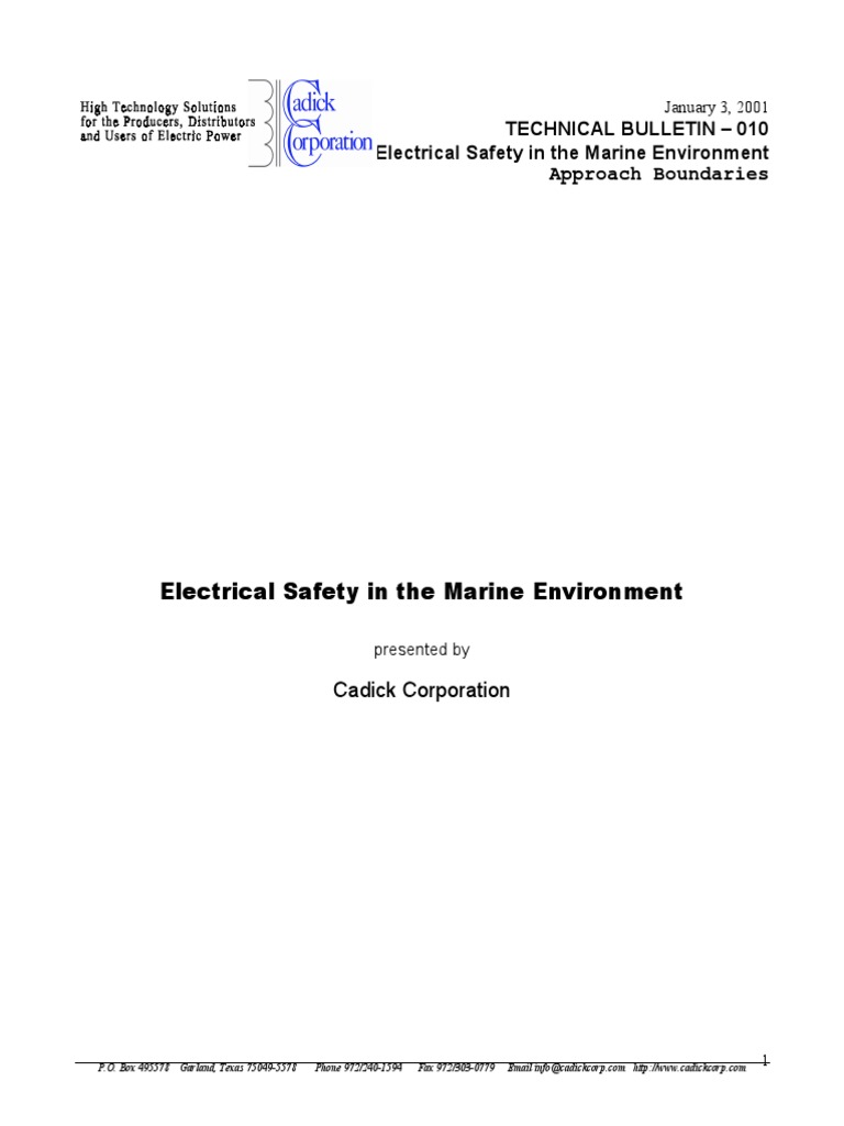 Marine Electrical Safety Tech10 | PDF | Electricity | Safety
