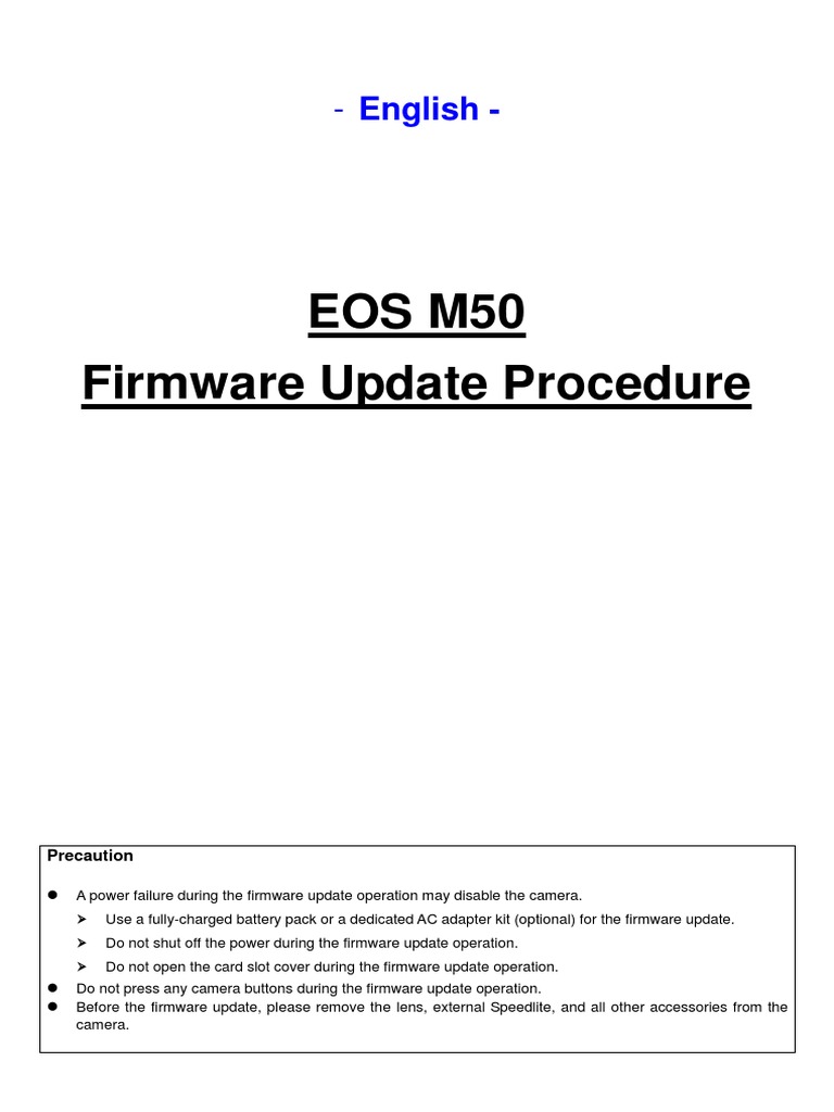 canon m50 firmware update 2024 latest version