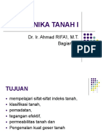 Mekanika Tanah I: Dr. Ir. Ahmad RIFA'I, M.T. Bagian - 1