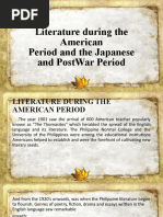 Literature During The American Period and The Japanese and Postwar Period