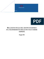 Relazione Finale Del Gruppo Di Esperti Sul Trasferimento Delle PMI