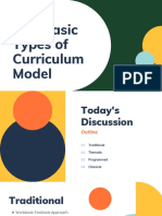 Curriculum Models: Five Basic Types of Curriculum Model