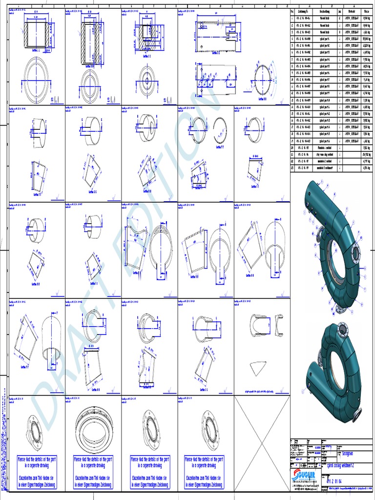 Spiral Casing Weldment Drawing Details | PDF