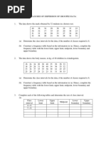 Measures of Dispersion For Grouped Data - 7.1 - 7.2