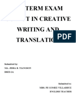 TIANGSON CREATIVE WRITING AND TRANSLATION EXAMS