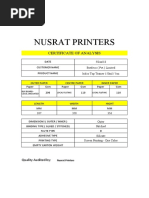 Nusrat Printers: Certificate of Analysis