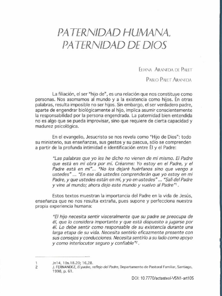 Paternidad Humana Paternidad Divina Pdf Amor Dios