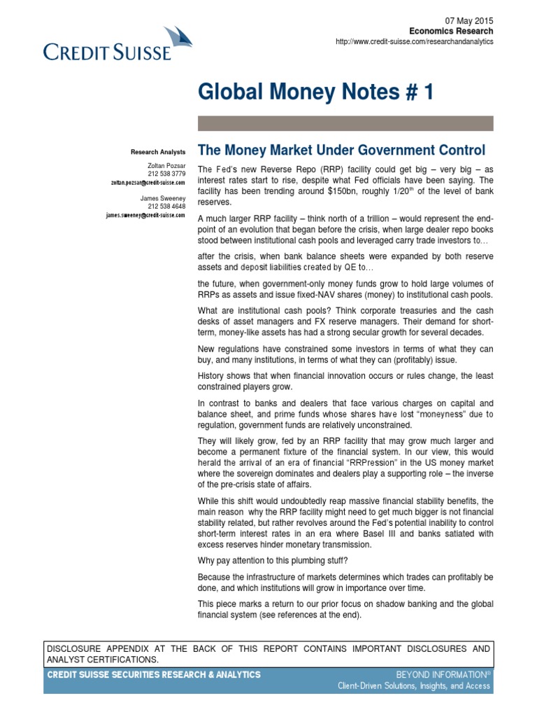 Zoltan Pozsar: Global Money Notes #1-31 (2015-2020) | PDF | Federal ...