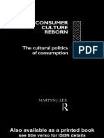 Consumer Culture Reborn The Cultural Politics of Consumption Martyn J.Lee