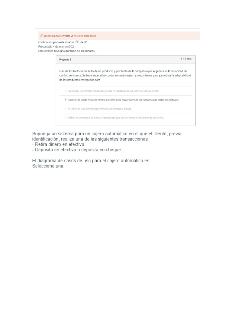 Examen Parcial - Semana 4 50 de 70 | PDF | Finanzas y dinero | Tecnología