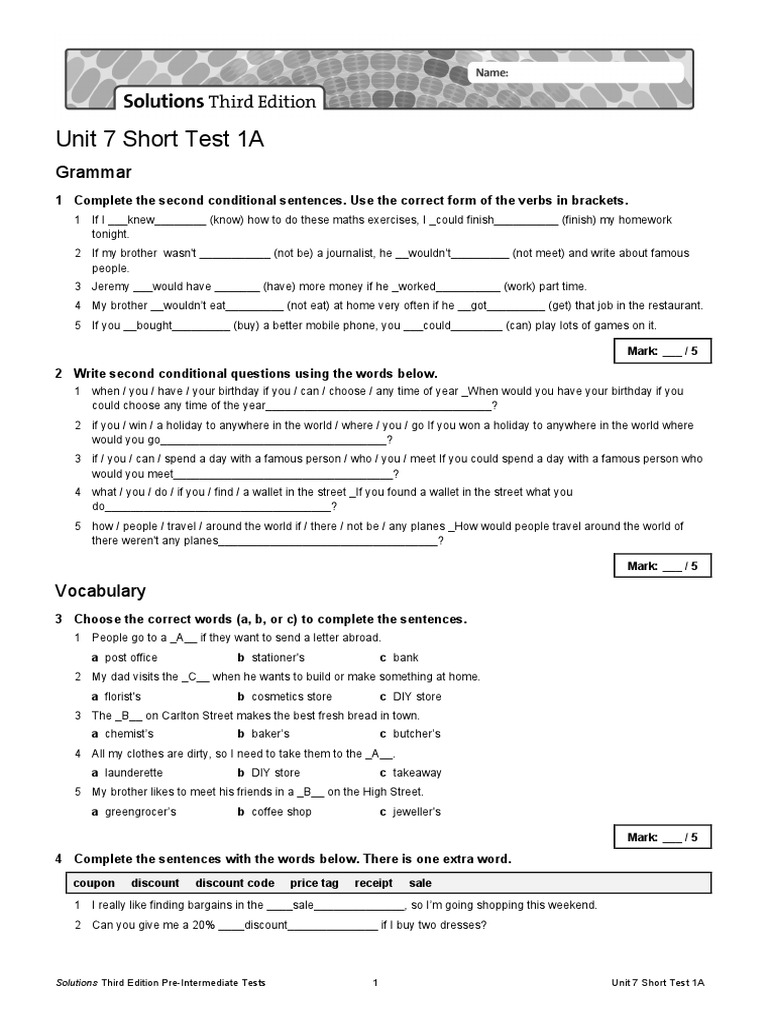 Conditional Short Test