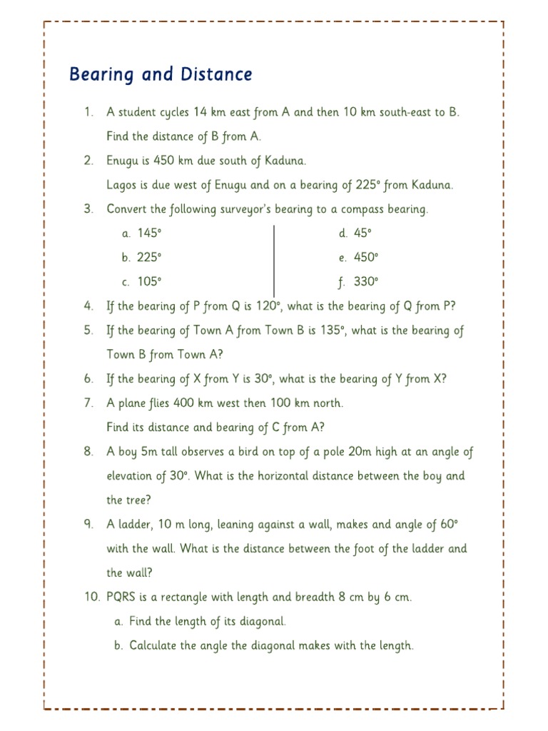 Bearing And Distance Pdf