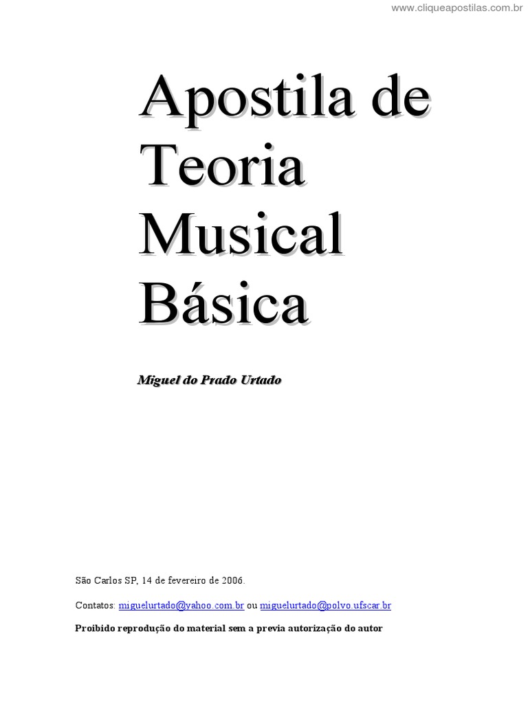 Teoria Musical: Teoria Musical: Capítulo 3 - NOTAÇÃO MUSICAL