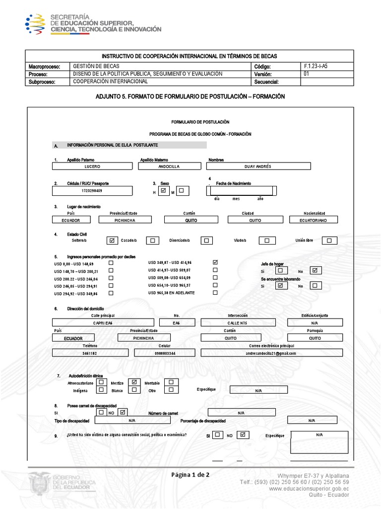 Instructivo para Postulación a Becas | PDF | Ecuador