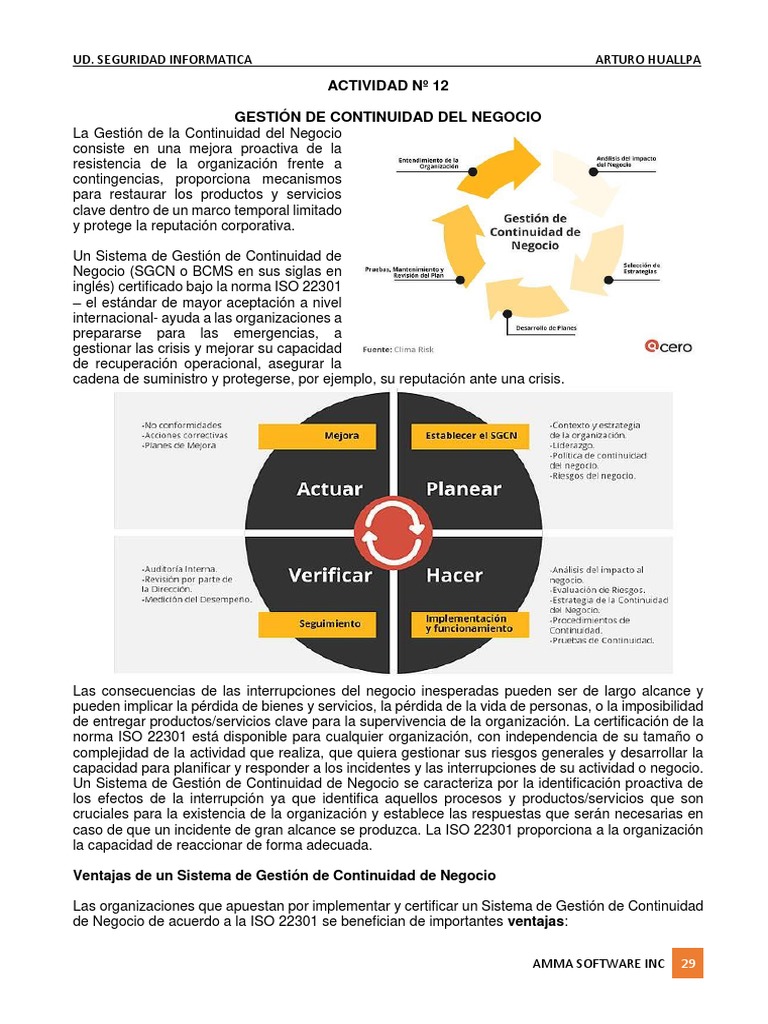 Seguridad Informatica-Gestión de Continuidad Del Negocio | PDF | La ...