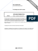 9709 Mathematics: MARK SCHEME For The May/June 2013 Series